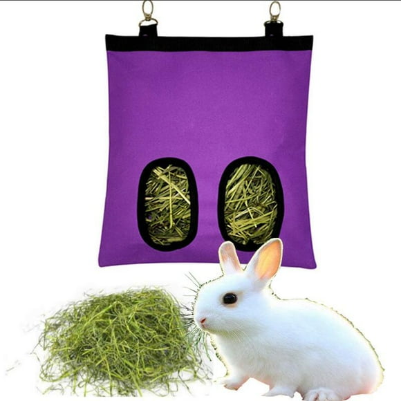 (Purple)Hay Bag Rabbit Hay Feeder Rabbit Feeding Bag Guinea Pig Hay Bags for Pets Guinea Pig Rabbit Guinea Pig Hamsters Small Animals