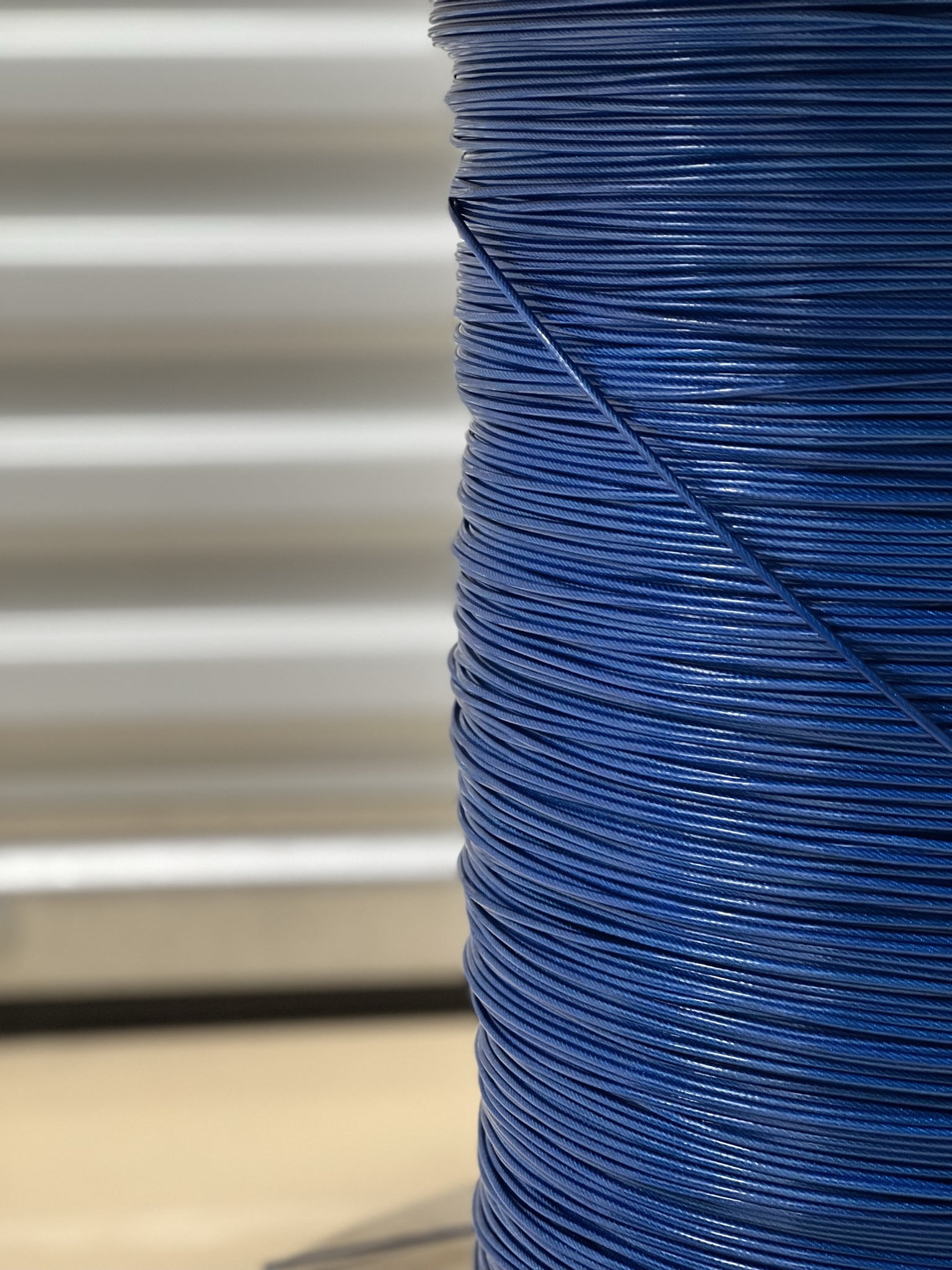 7x7 500 ft Reel Blue Vinyl Coated Wire Rope Cable,1/16-3/32