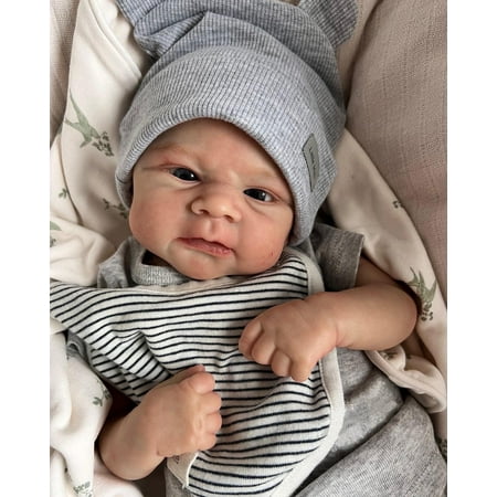 Lifelike Reborn Baby Dolls Boy - 17" Baby Adorable Realistic-Newborn Cloth Body Real Life Baby Dolls with Toy Accessories for Kids Age 3+