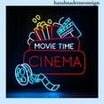 thumbnail image 2 of Handmadetneonsign Movie Time Neon Sign, Cinema Wall Art Decor, Cinema Theater Home Wall Decor 037689, 2 of 5