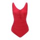 thumbnail image 2 of Gibobby Trajes de Baño Mujer Traje de baño de color sólido para mujer Traje de baño acolchado inalámbrico con fruncido en la parte delantera(Rojo,M), 2 of 5