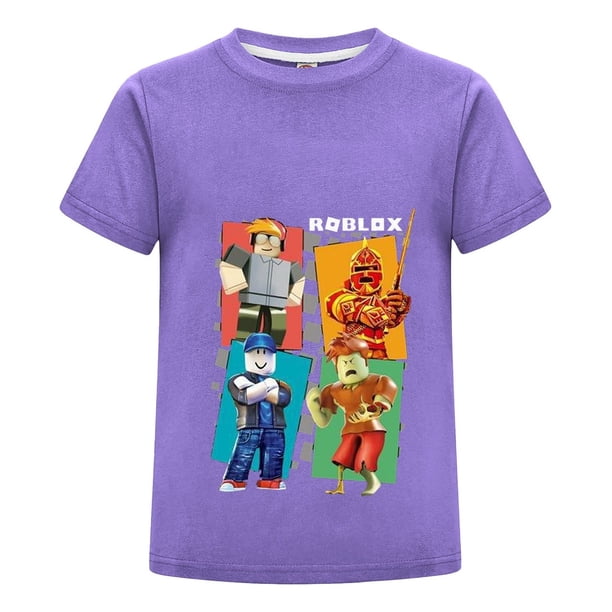 Playera de Roblox para Niño con Diseño de Personajes del Juego, Camiseta de Algodón Infantil, Ropa Gamer Estilo Casual, Perfecta para Cumpleaños y Salidas