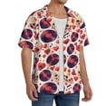 thumbnail image 4 of Honeii 's rock Skull record heart for men's short-sleeved button-up collared shirt featuring a pocket, perfect for beach vacations, and travel adventures., 4 of 5