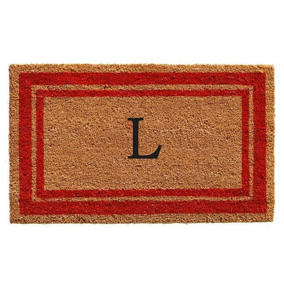 Calloway Mills Red Border 24" x 36" Monogram Outdoor Doormat (Letter M)