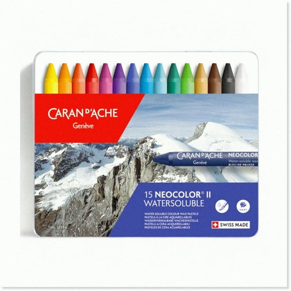 ColorSplash Watercolor Pastels - Vibrant Palette of 15 Water-Soluble Neocolor II Pigments