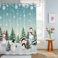 thumbnail image 4 of Shower Curtains for Bathroom, Aurora Christmas Snowman Waterproof Fabric Shower Curtain, Xmas Snowflake Tree Winter Decorative Bathroom Curtain for Bathtub, 72"x72", No Hooks Included, 4 of 9