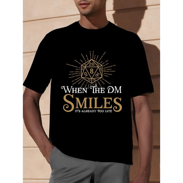 T-shirt à Motif Sourire Quand DM pour Hommes 100 % Coton