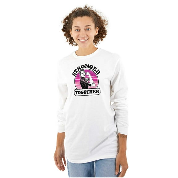 Breast Cancer Stronger Together Women's Long Sleeve T Shirt Brisco Brands S