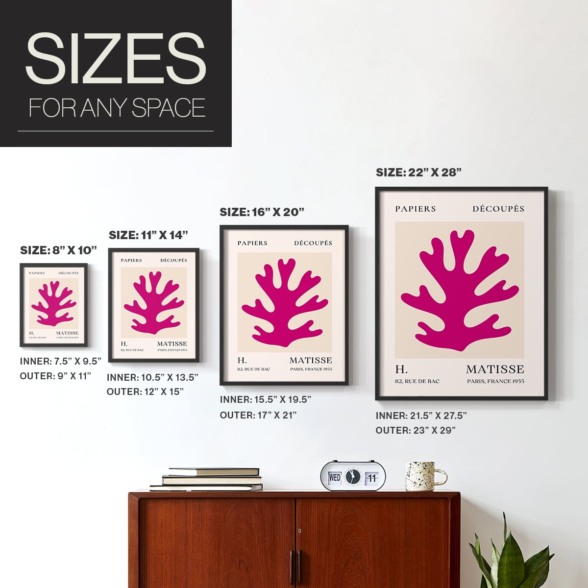 Matisse CLXI Framed Print in Black Solid Wood 11 x 14 Framed Print