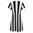 thumbnail image 5 of Black And White Vertical Stripes Sundress Short Sleeve Dress Summer Women Clothes Dress for Women Dresses, 5 of 7
