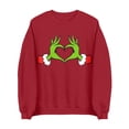 thumbnail image 3 of Chandail en Molleton de Noël pour Femmes Grande Taille Mode Décontractée Imprimé de Noël Manches Longues Col Rond Pull Ample Chandails en Molleton Imprimés Gr1nch, S-3TG, 3 of 4