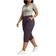 thumbnail image 7 of Hesxuno Cargo Sweatpants for Women Plus Size Cropped Pants Baggy Hiking Sweatpants Fall Multiple Pocket Outfits Purple XXXXL, 7 of 7