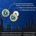 thumbnail image 2 of Gem Stone King 14K Yellow Gold Blue Moissanite Stud Earrings for Women Men  (1.00 Cttw, Gemstone Birthstone, Round 5MM), 2 of 6