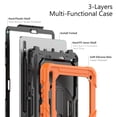 thumbnail image 6 of Case for Samsung Galaxy Tab S8 Plus/S7 FE/S7 Plus 12.4 Inch with Screen Protector, 360 Degree Rotating Kickstand Hand Strap Heavy Duty Shockproof Cover with Shoulder Strap, Orange, 6 of 7