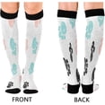 thumbnail image 2 of 1 Pairs Doodle Dog Paw Compression Socks for Women Men Knee High Stocking for Running, Athletic, Medical Gift, 2 of 7