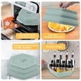 thumbnail image 3 of 2 PCS Vented Collapsible Microwave Splatter Proof Food Plate Cover with Grip Handle, Dishwasher-Safe Microwave Splatter Lid Guard with Steam Vents, BPA-Free Silicone, 10.5" Round - Green, 3 of 7