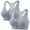 Gray, variant on 2 PC Zip Front Bras Women Wireless Breathable Racerback Sports Bra Push up Workout Tank Top
