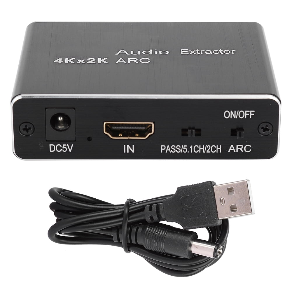 Black HDMI Audio Extractor Aluminium Alloy ARC 5.1 Splitter Optical Fiber SPDIF HDMI 1.4 CableBlack Walmart