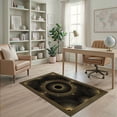 thumbnail image 2 of ODIKA Key Border Sparkle Sunburst Round Symmetrical Shimmer Greek Glam Refined for Dorm Room, Small Living Apartment, Stain Resistant Low Profile, 2 of 7
