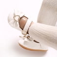 thumbnail image 2 of Girls Bow Sandals 2026 Summer Baby Girl Mary Jane Flat Shoes Fashion Buckle Solid Color Closed Toe Princess Dress Shoes White 4 Infant, 2 of 5