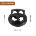 thumbnail image 2 of Plastic Spring Cord Lock, 10Pcs Shoe Lace Tie Locks Double Hole Slider Toggles Clip Fastener (Black), 2 of 6