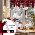 thumbnail image 5 of Red Plaid Christmas Tie Up Valances Curtain, Snowman Tree Winter Snowflakes Adjustable Rod Pocket Short Window Treatment Tie Up Curtains Valances for Kitchen Living Room Bathroom 42x12 Inches, 5 of 9