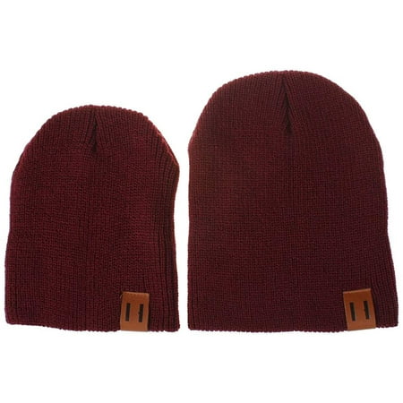 

GRNSHTS 2PCS Parent-Child Hat Mother & Baby Winter Warm Beanie Hats Knitted Caps