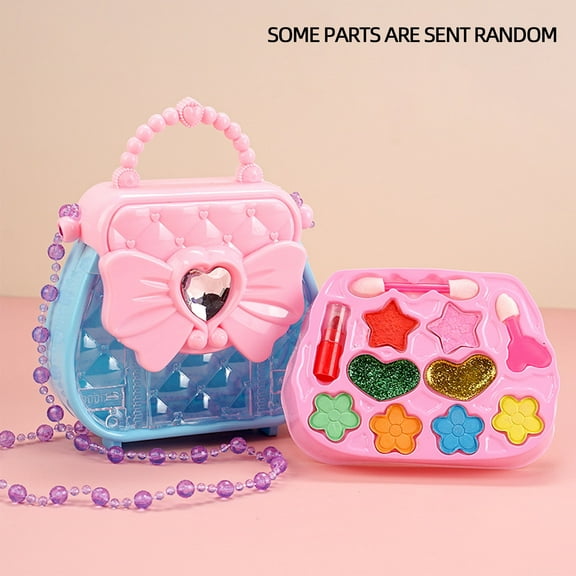 Girls Washable Pretend Makeup Set with Cosmetic Bag - Birthday , Christmas Gift for Kids Ages 3