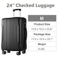 thumbnail image 5 of Expandable ABS Hardshell Luggage 24 Inch, Black Check-In Suitcase with TSA Lock, 5 of 10