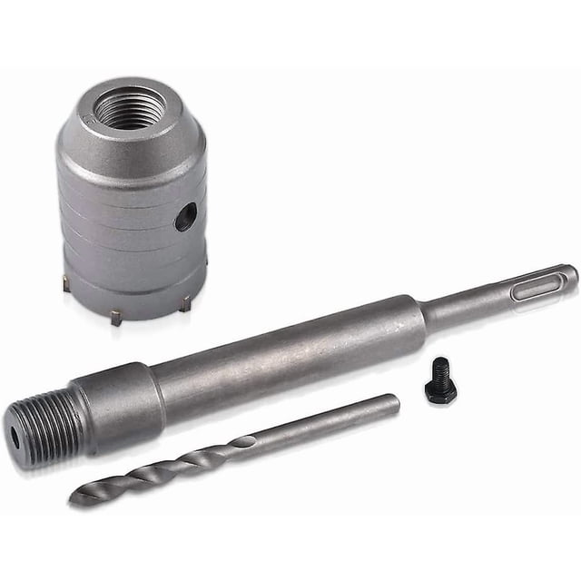 45mm SDS Hole Saw + 200mm Connecting Rod + Twist Drill + Positioning Screw, for Reinforced Concrete Walls Bricks Air Conditioning Openings