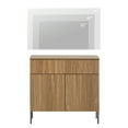 thumbnail image 4 of 31.5" Reeded Accent Cabinet with 2 Doors and Drawer, Modern Credenza Storage Cabinet with Metal Legs for Living Room, Kitchen, Dining Room, Hallway, 4 of 8