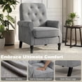 thumbnail image 4 of HOMCOM Fauteuil d'Appoint, Fauteuil Moderne Mi-Siècle avec Siège Épais, Gris, 4 of 10