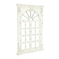 thumbnail image 6 of DecMode Cream Wood Distressed Vintage Scrolled Window Pane Room Wall Mirror with Arched Top and Columns, 37" x 3" x 52", 6 of 13