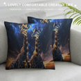 thumbnail image 3 of Orinice Giraffes Star Filled Sky Android Jones Graphic Decorative Cushion Throw Pillow Cover for Home Couch Living Room Bed Sofa - High-Quality Printed 1PC 18x18in, 3 of 5