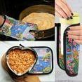 thumbnail image 5 of Yayeee Oven Mitts and Pot Holder Set of 2 Heat Resistant Kitchen Gloves Baking Hot Pad, Pink Floral Window, 5 of 5