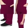 thumbnail image 4 of Green Town Scrubs for Women Scrub Set - V-Neck Top and Straight Leg Pant, 5 Pockets, Easy Care, Solids and Prints Uniforms, 4 of 7