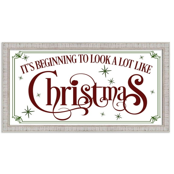 It's beginning to look A Lot Like Christmas 7.5" x 13.5" Framed Christmas Wall Decor  Sign Poster