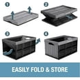 thumbnail image 6 of CleverMade Eco 62L Collapsible Storage Bin, Stone, 3 Pack, 6 of 11