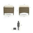 thumbnail image 3 of Afuera Living Outdoor Patio Aluminum Polyrattan Ottoman in Beige, 3 of 8