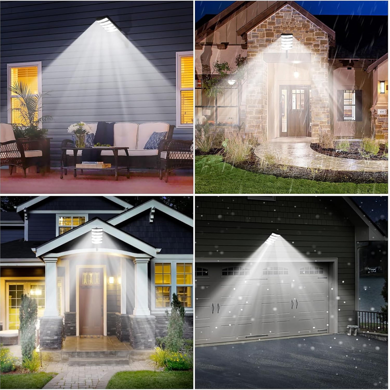IJIL Solar Street Lights Outdoor - 6000K Waterproof Motion Sensor LED Solar Parking Lot Lights with Remote for Yard Outside