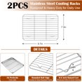 thumbnail image 3 of shiyou-Small Baking Sheet with Wire Rack (2 Pans + 2 Racks), Stainless Steel Cookie Sheets Trays & Cooling Rack for Toaster Oven, Non Toxic & Warp Resistant, Oven & Dishwasher Safe, 10.5 x 8.3 x 1 In, 3 of 4