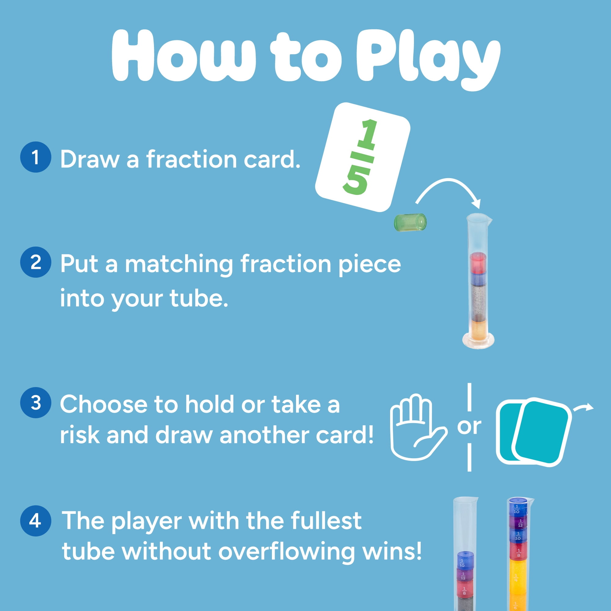 Educational Insights Fraction Formula, 3rd Grade Math Game for Kids, Ages 8 and up