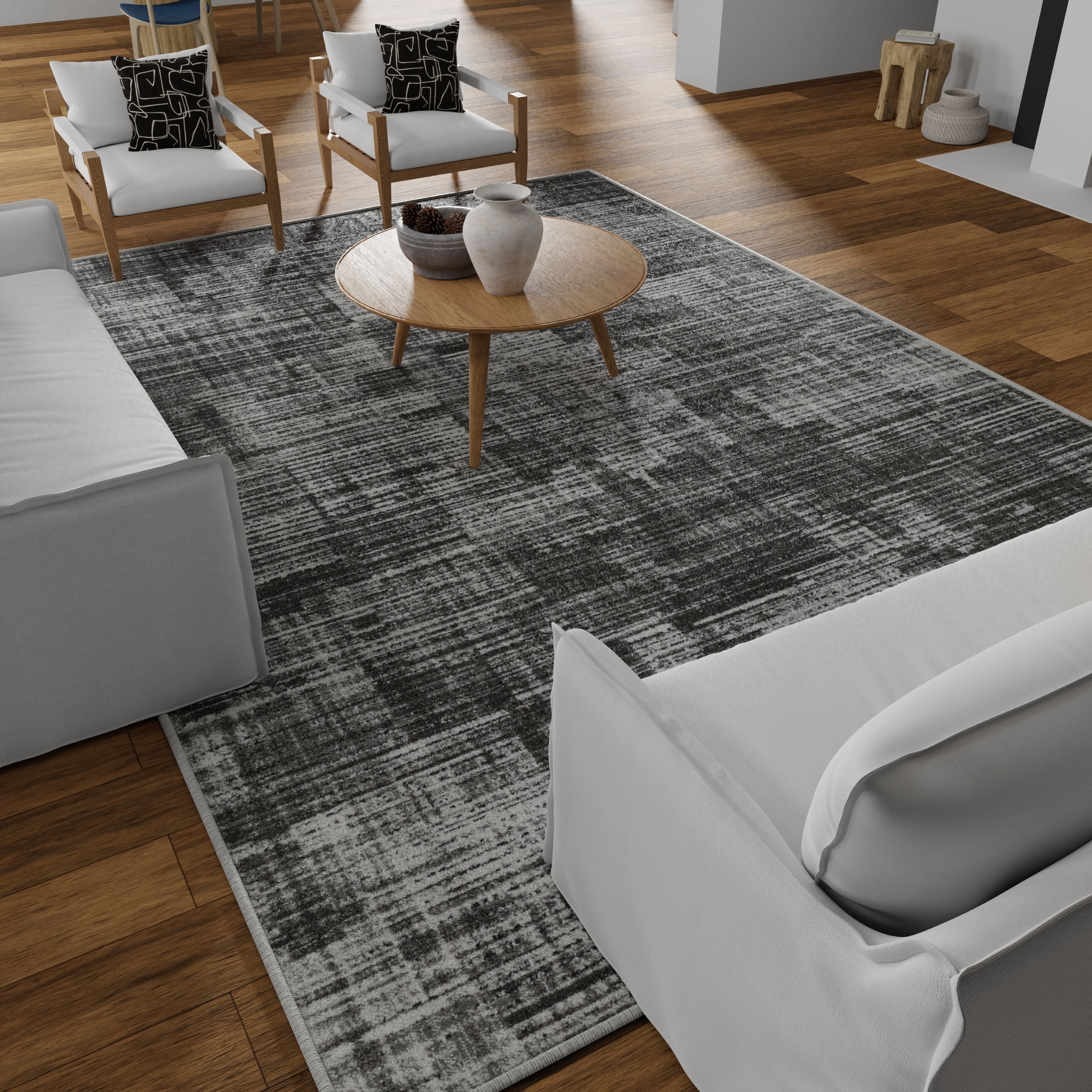 Loomaknoti Aysal Astern 6' x 9' Gray Abstract Indoor Area Rug