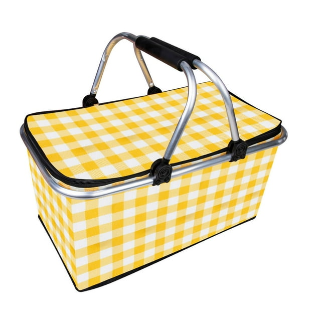 Canasta aislada Plegable Portátil Aislamiente Térmico y Canasta de Picnic de Preservación de Frío para la Familia