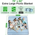 thumbnail image 3 of Extra Large(80 "x 80") Picnic Blanket, 3-Layer Thicking Outdoor Camping Blanket, Machine Washable Beach Blanket, Waterproof and Wear-Resistant, Soft and Comfortable(Boho Blue), 3 of 6