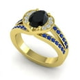 thumbnail image 2 of 2.35 Ct Latest Oval Cut Black Onyx & Blue Sapphire Gemstone Bridal Ring for Women Solid 14K Yellow Gold Size 10 by Diamond-Capitals, 2 of 8