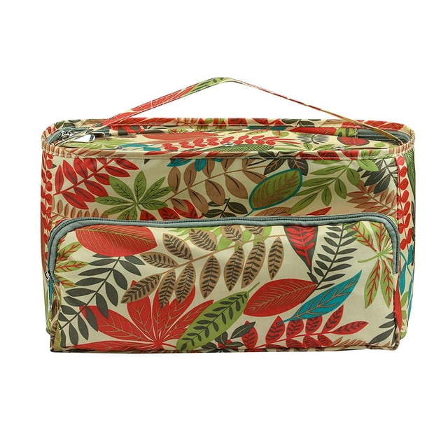 Bolsa De Tejer Bolsa De Almacenamiento De Hilo De Color Caqui Bolsa De Mano De Tejer Cuboide Grande Con Cierre De Cremallera Y Bolsillo Para Agujas De Tejer Accesorios De Ganchillo Kearding HA014022-00