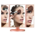 Magicfly LED Lighted Makeup Mirror with 10X/3X/2X/1X Magn., Adjustable Stand, Rose Gold