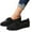 Black, variant on LSLJS Flat Round Toe Weave Shallow Cut Hollow Breathable Sleeve Sole Work Shoes, Women's Walking Shoes