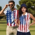thumbnail image 2 of Aplkyhs Matching Golf Shirts for Couple American Flag Firework Quarter Zip Golf Tennis Tank Top Moisture Wicking Breathable Fabric Racerback Design Suitable for Tennis Enthusiasts, 2 of 6